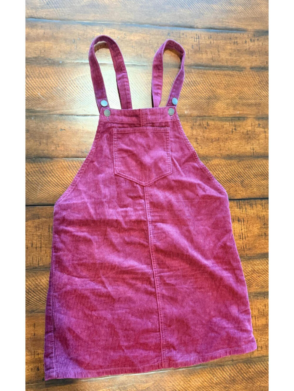 Kendall + Kylie Corduroy Overall Dress - Burgandy, Size XS